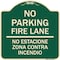 Signmission No Parking Fire Lane No Estacione Zona Contra Incendio Heavy-Gauge Alum, 18" x 18", G-1818-23727 A-DES-G-1818-23727 - alternate 1